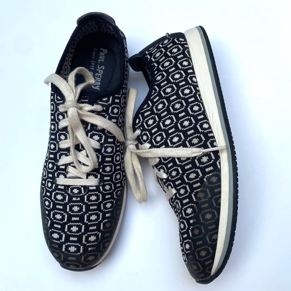 Paul Sperry Womens Lace Up Black & White Sneaker Size 8 - Picture 7 of 16